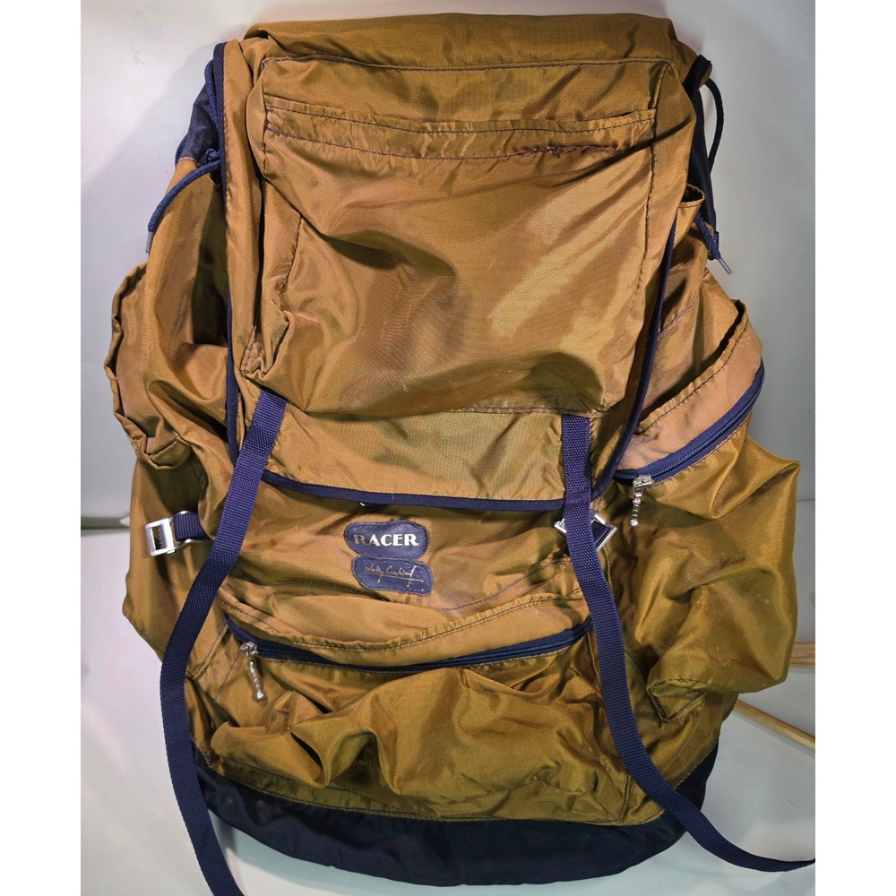 Vintage Gant Racer Backpack Walter Cecchinel France Hiking Rucksack 55L Brown